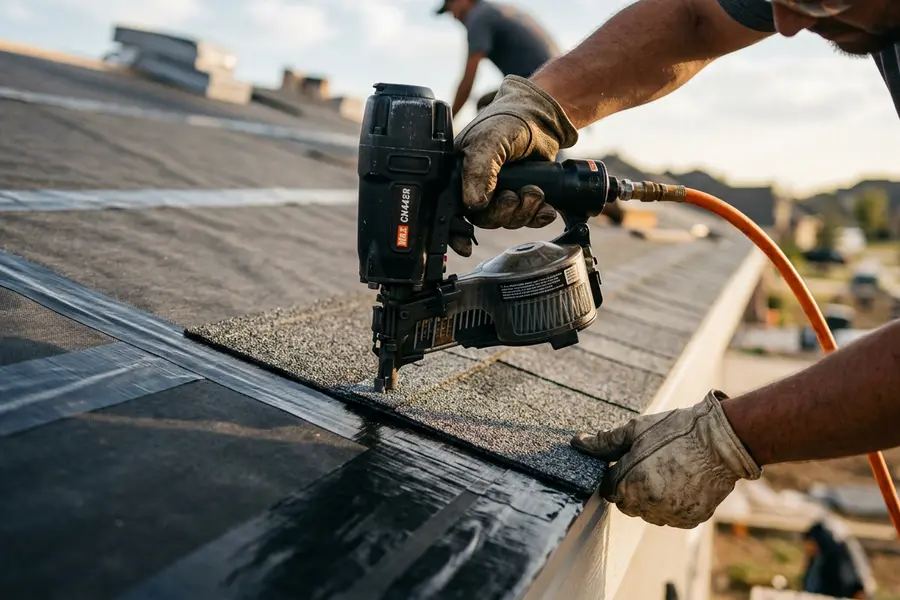 Beardman Building Services roofer sealing a fortified roof deck in Ellenton